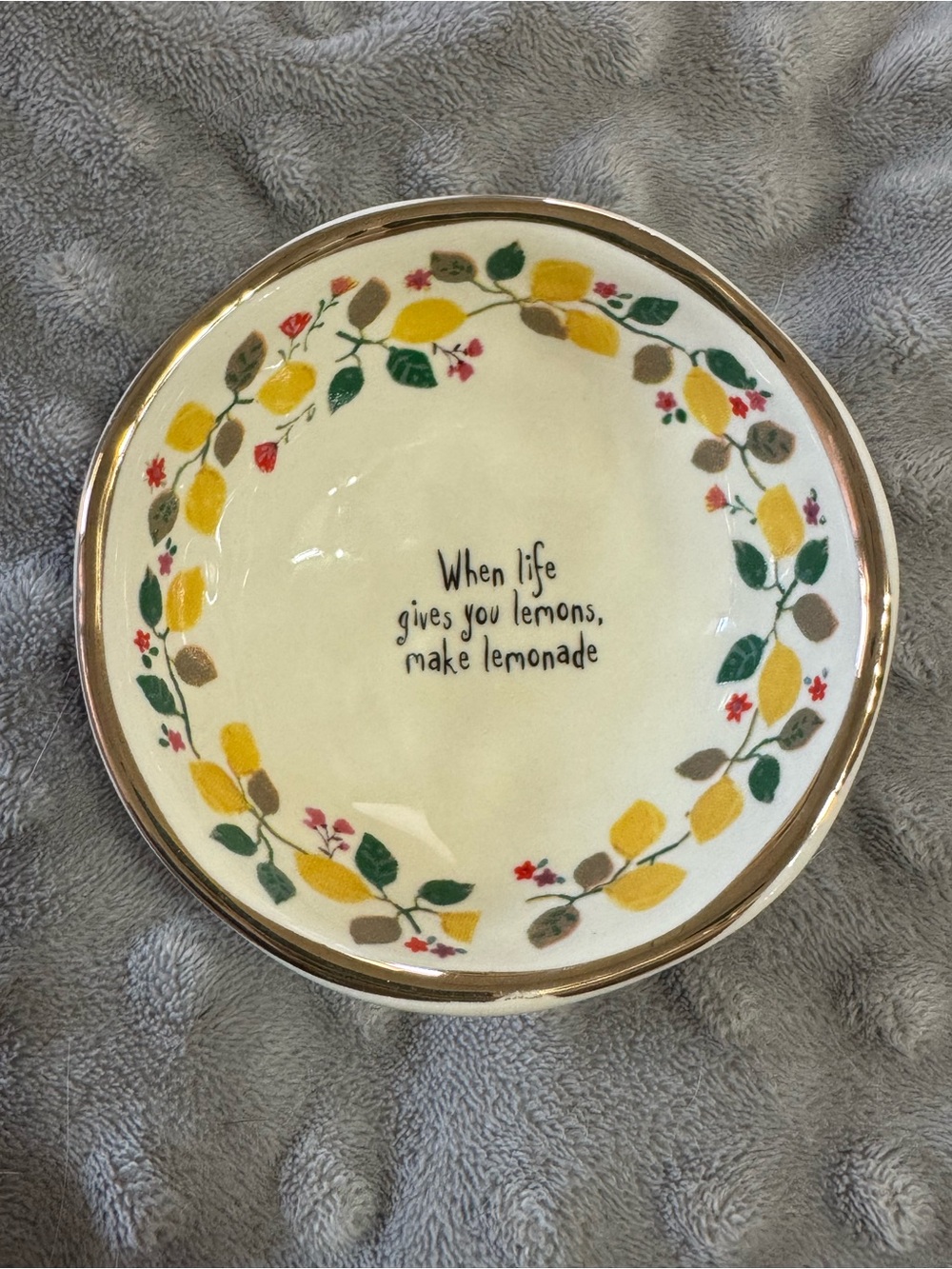 Natural Life Trinket Dish “When Life Gives You Lemons, Make Lemonade” Lemon